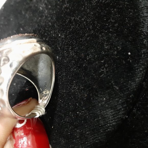 JENNA BLUE RED DRUZY STERLING SILVER 925 RING - Picture 3 of 7